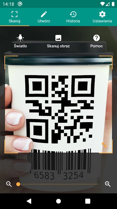 Skaner QR i kodów kreskowych screenshot