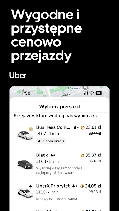 Uber Zamawiaj przejazdy i taxi screenshot